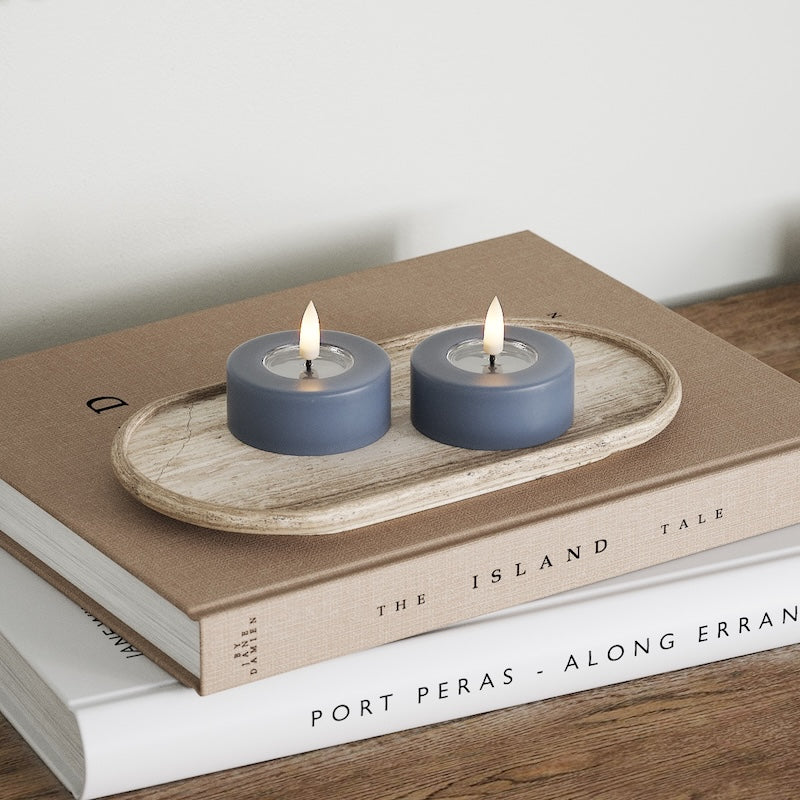 Deluxe Homeart LED Świeczniki Jumbo 2 szt. (Duży) Lodowy niebieski