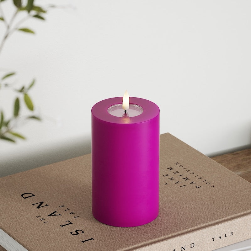 Deluxe Homeart LED Blockljus Ø 7,5 x 12,5 cm Violet