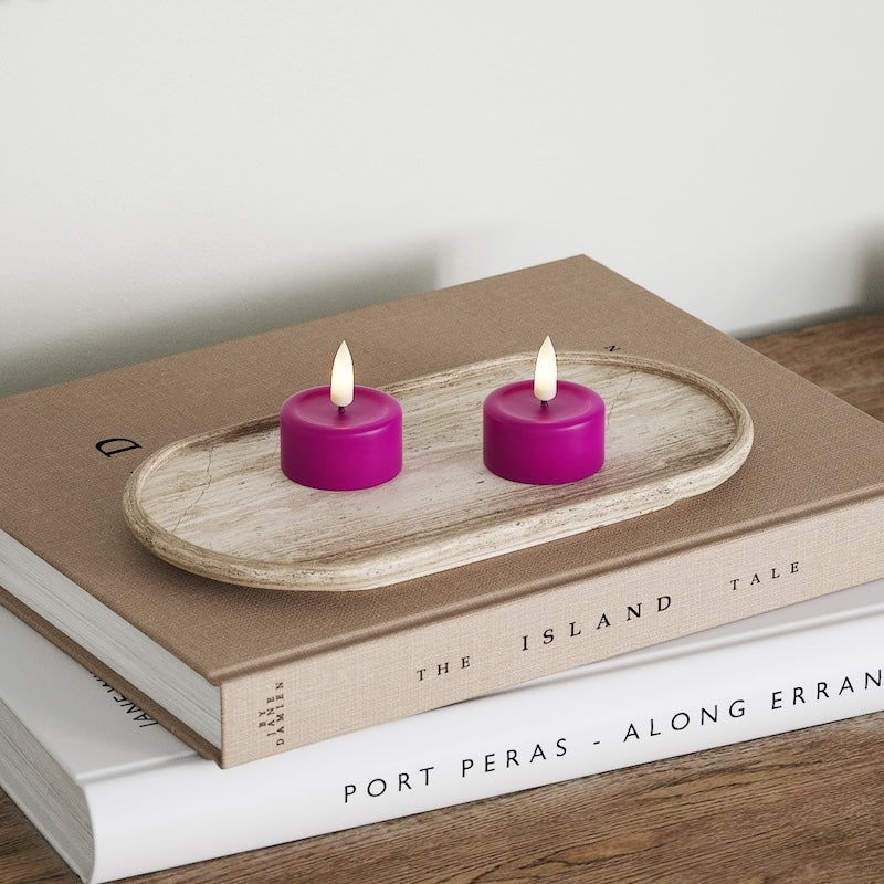 Deluxe Homeart LEDs Vela de chá 2 peças Violeta