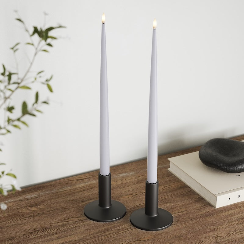 Deluxe Homeart LED Świeca z Lakierem, 2 szt. 38 cm Przygaszony niebieski LED światło świecy 2