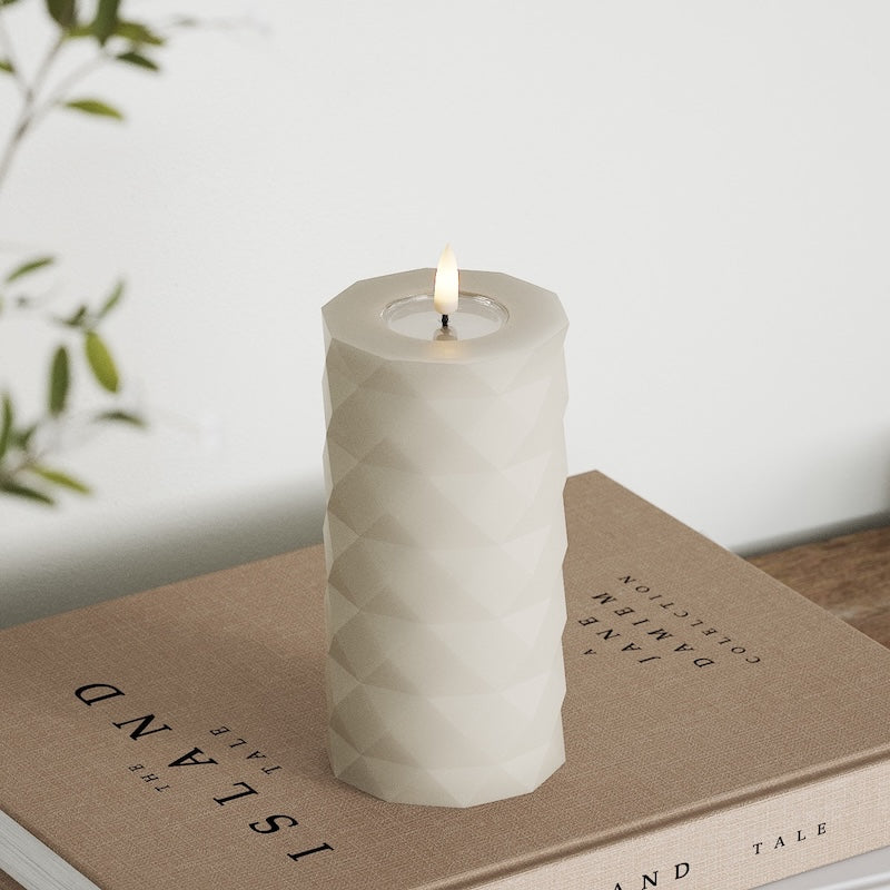 Deluxe Homeart Square LED Blok świetlny Ø 7,5 x 15 cm Piaskowy