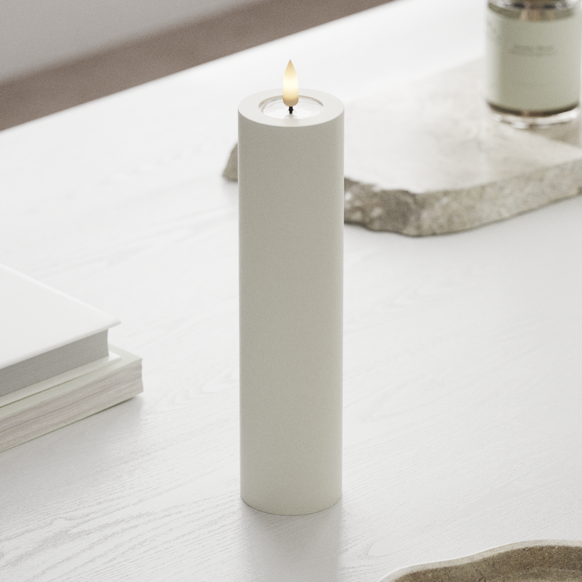 Deluxe Homeart LED Blok świetlny Ø 5 x 20 cm Biały LED blokowanie światła 1