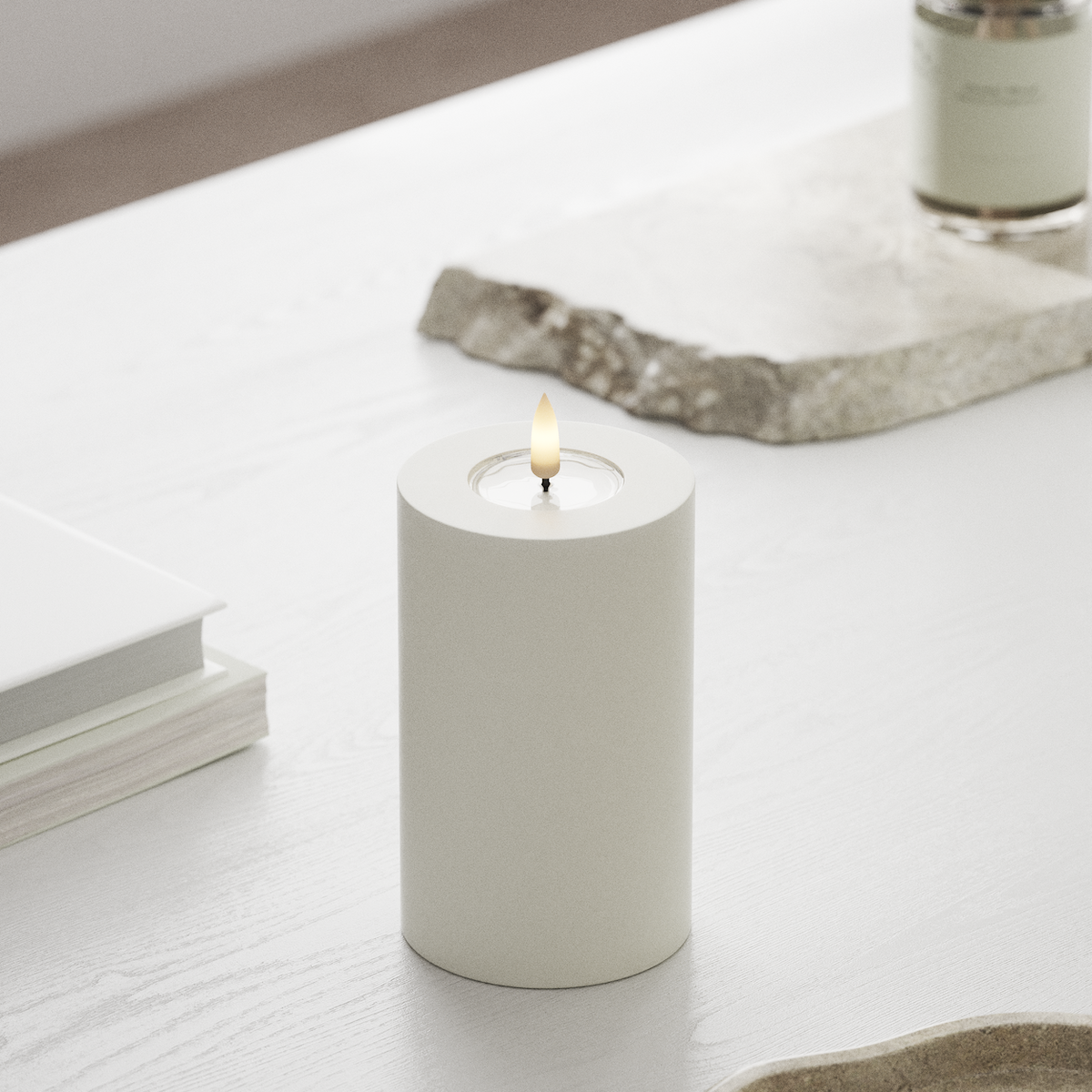 Deluxe Homeart LED Blokklys Ø 7,5 x 12,5 cm Hvit LED blokklys 1