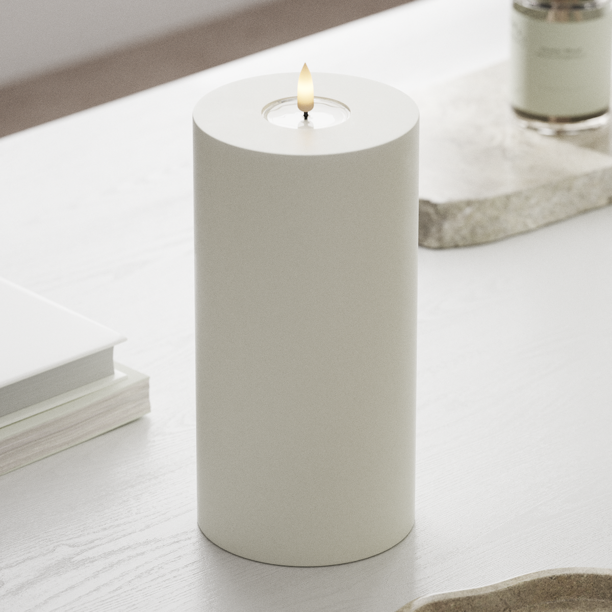 Deluxe Homeart LED Blok świetlny Ø 10 x 20 cm Biały LED blokowanie światła 1