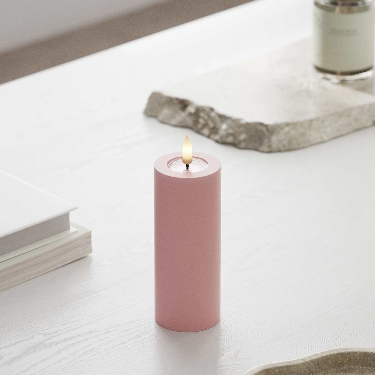 Deluxe Homeart LED Blok świetlny Ø 5 x 12,5 cm Jasnoróżowy LED blokowanie światła 1