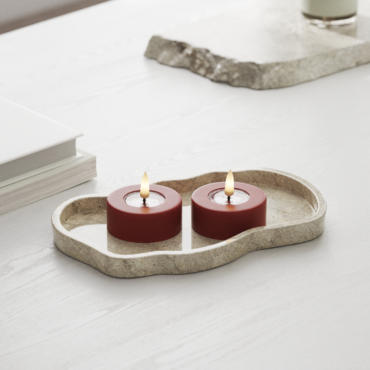 Deluxe Homeart LED Świeczniki Jumbo 2 szt. Duży Czerwony LED duża świeczka tealight 1