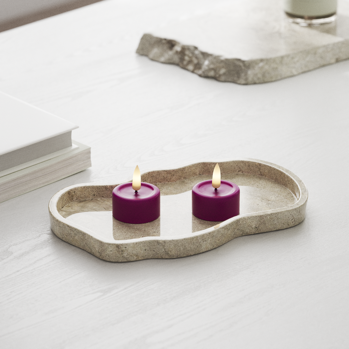 Deluxe Homeart LEDs Vela de chá 2 peças Violeta LEDs Vela de chá 1