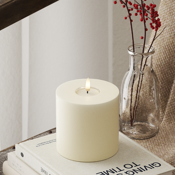 Deluxe Homeart Φωτιστικό μπλοκ LED Ø 10 x 10 cm Κρεμ Φως μπλοκ LED 4