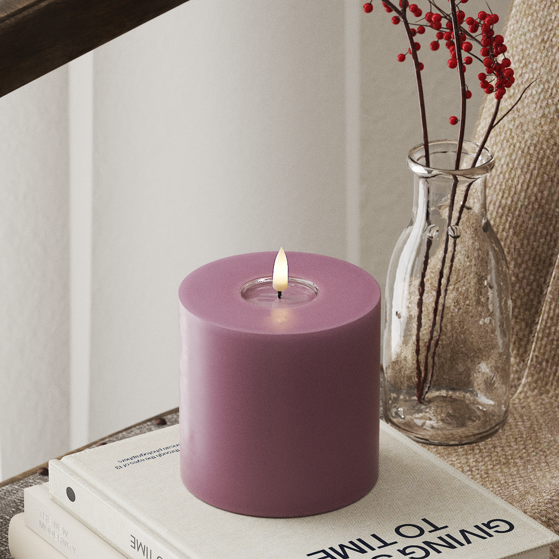 Deluxe Homeart LED blokové světlo Ø 10 x 10 cm Světle fialová LED blokové světlo 4