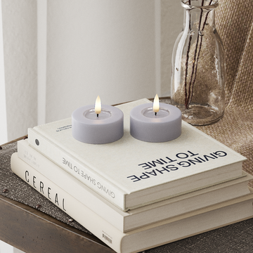 Deluxe Homeart LED Świeczniki Jumbo 2 szt. Duży Przygaszony niebieski LED duża świeczka na podgrzewacz 4