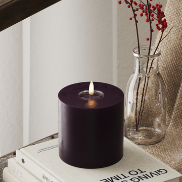 Deluxe Homeart LED Blockljus Ø 10 x 10 cm Mörklila LED Blockljus 4