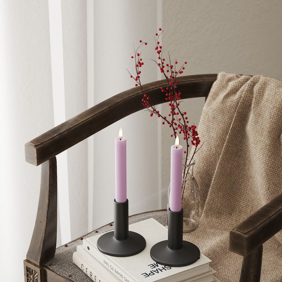 Deluxe Homeart LED Crown valgusti 2 tk, Ø 2 x 15 cm Lavendel LED-kroonvalgusti 4