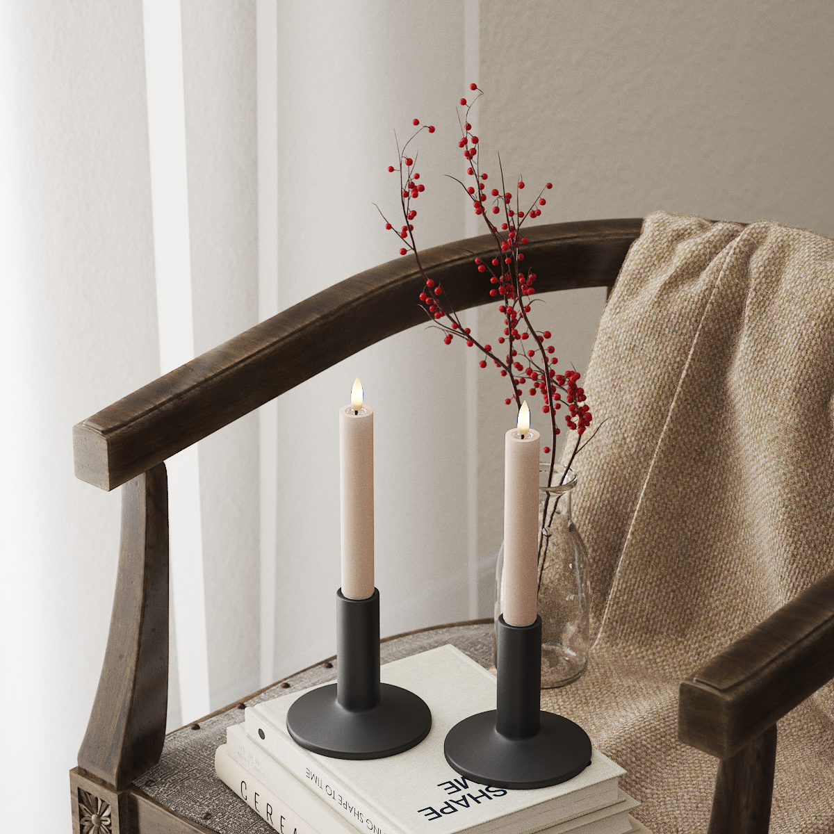 Deluxe Homeart LED φωτιστικό κορώνας 2 τμχ, Ø 2 x 15 cm Ροζ Φως κορώνας LED 4