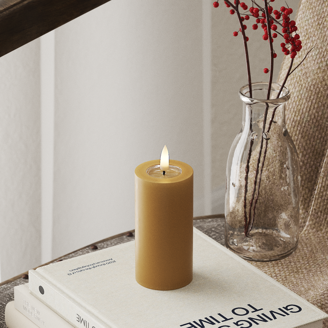 Deluxe Homeart LED Blok świetlny Ø 5 x 10 cm Curry LED blokowanie światła 4