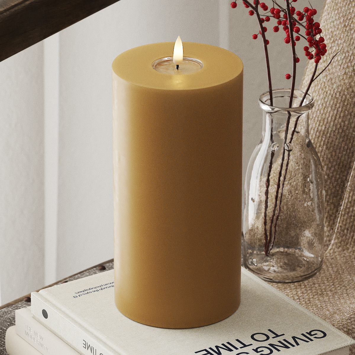 Deluxe Homeart LED Blok świetlny Ø 10 x 20 cm Curry LED blokowanie światła 4