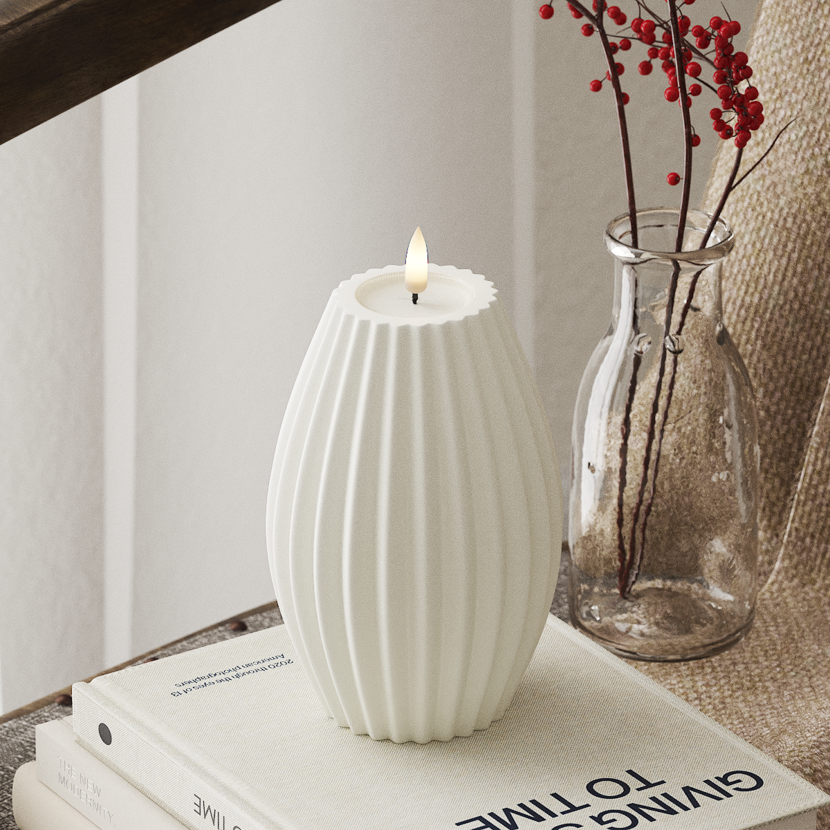 Deluxe Homeart LED Rillelys D 10 x H 15 cm Hvit LED rillelys 4