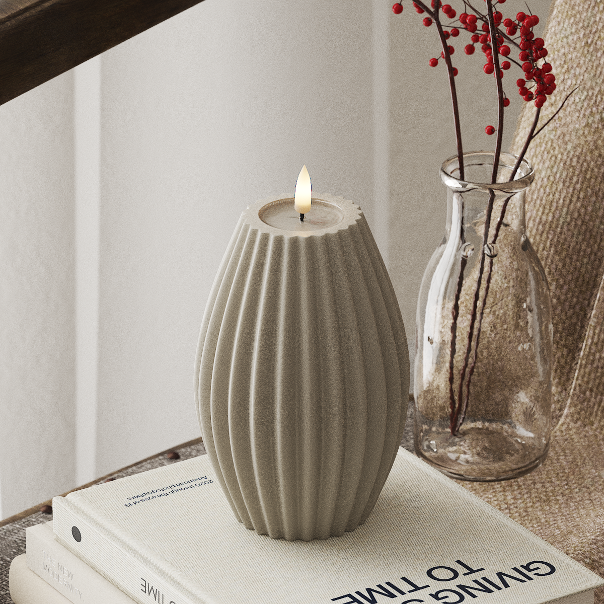 Deluxe Homeart LED Lampa wpustowa gł. 10 x wys. 15 cm Piaskowy LED światło w rowku 4