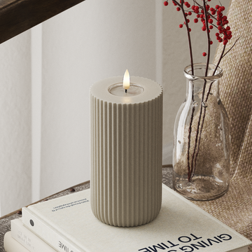 Deluxe Homeart Solid Stripe LED Lampa blokowa Ø 8 x 15 cm Piaskowy LED Kształt 4