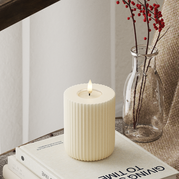 Deluxe Homeart Solid Stripe LED Lampa blokowa Ø 8 x 10 cm Kremowy LED Kształt 4