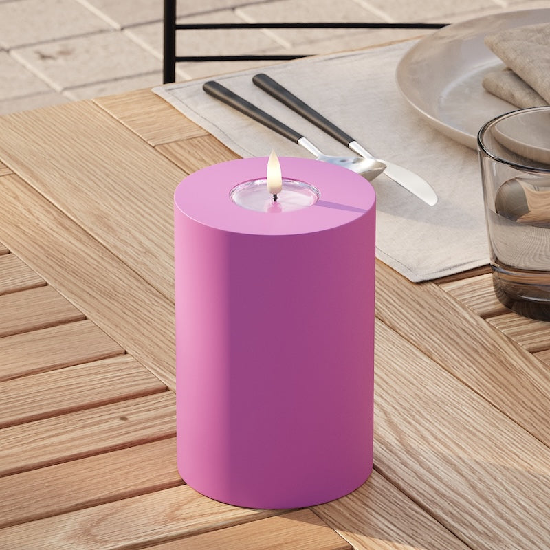 Deluxe Homeart Na zewnątrz LED Blok świetlny Ø 10 x 15 cm Magenta