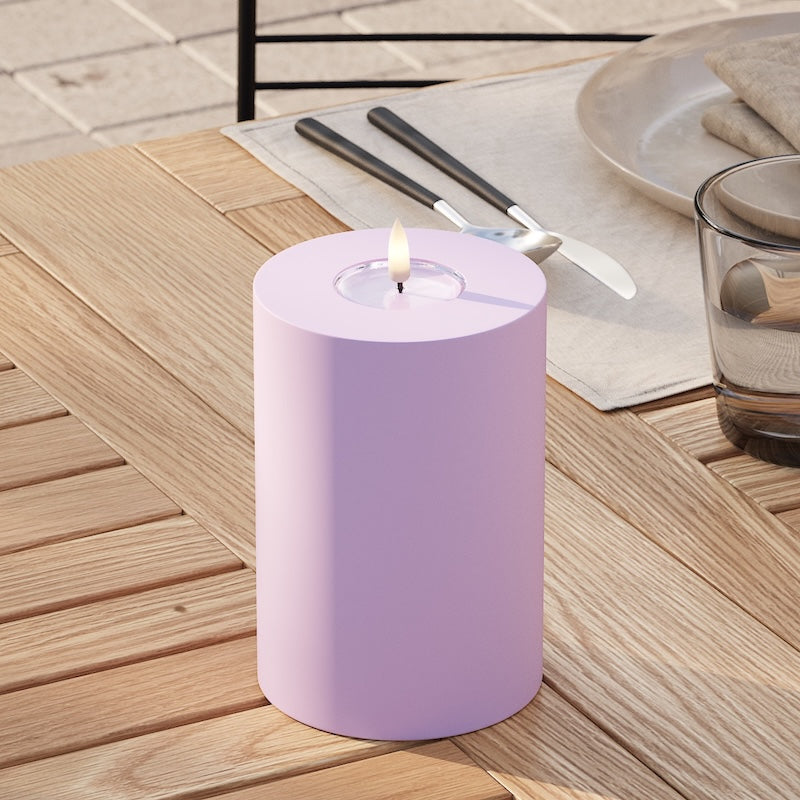 Deluxe Homeart Udendørs LED Bloklys Ø 10 x 15 cm Lavendel