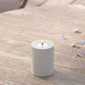 Deluxe Homeart Na zewnątrz LED Blok świetlny Ø 7,5 x 10 cm Piaskowy LED Zewnętrzna lampa blokowa 2