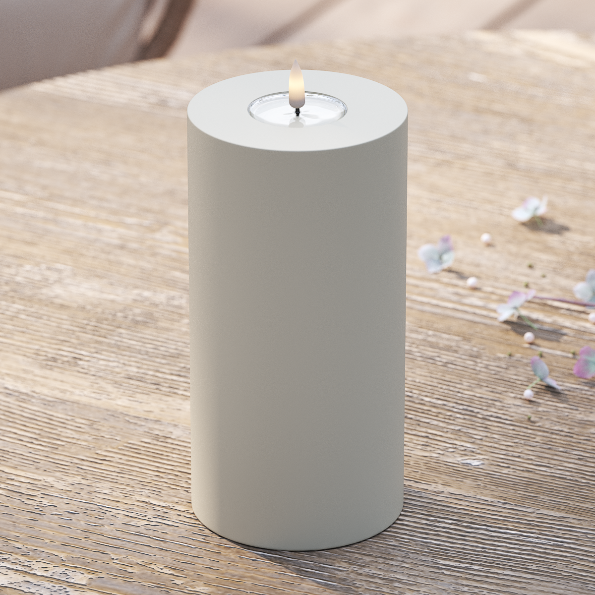 Deluxe Homeart Na zewnątrz LED Blok świetlny Ø 10 x 20 cm Piaskowy LED Zewnętrzna lampa blokowa 2