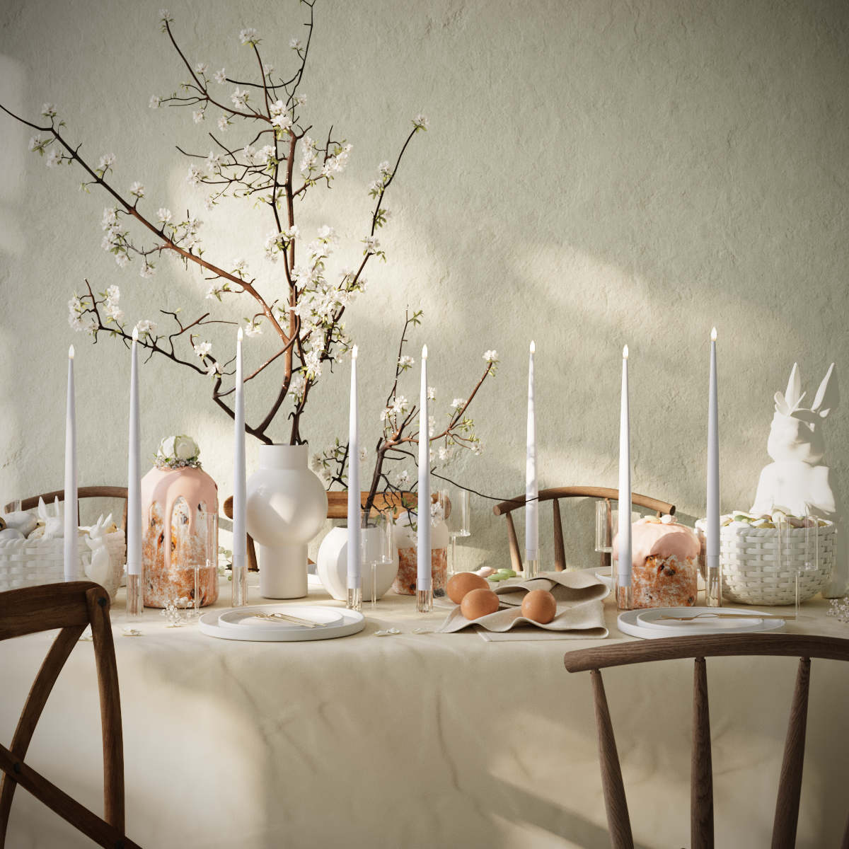 Deluxe Homeart Πακέτο LED Candle Light - Ξεθωριασμένο μπλε - 8 τεμ. κεριά 38 cm συσκευασία 1