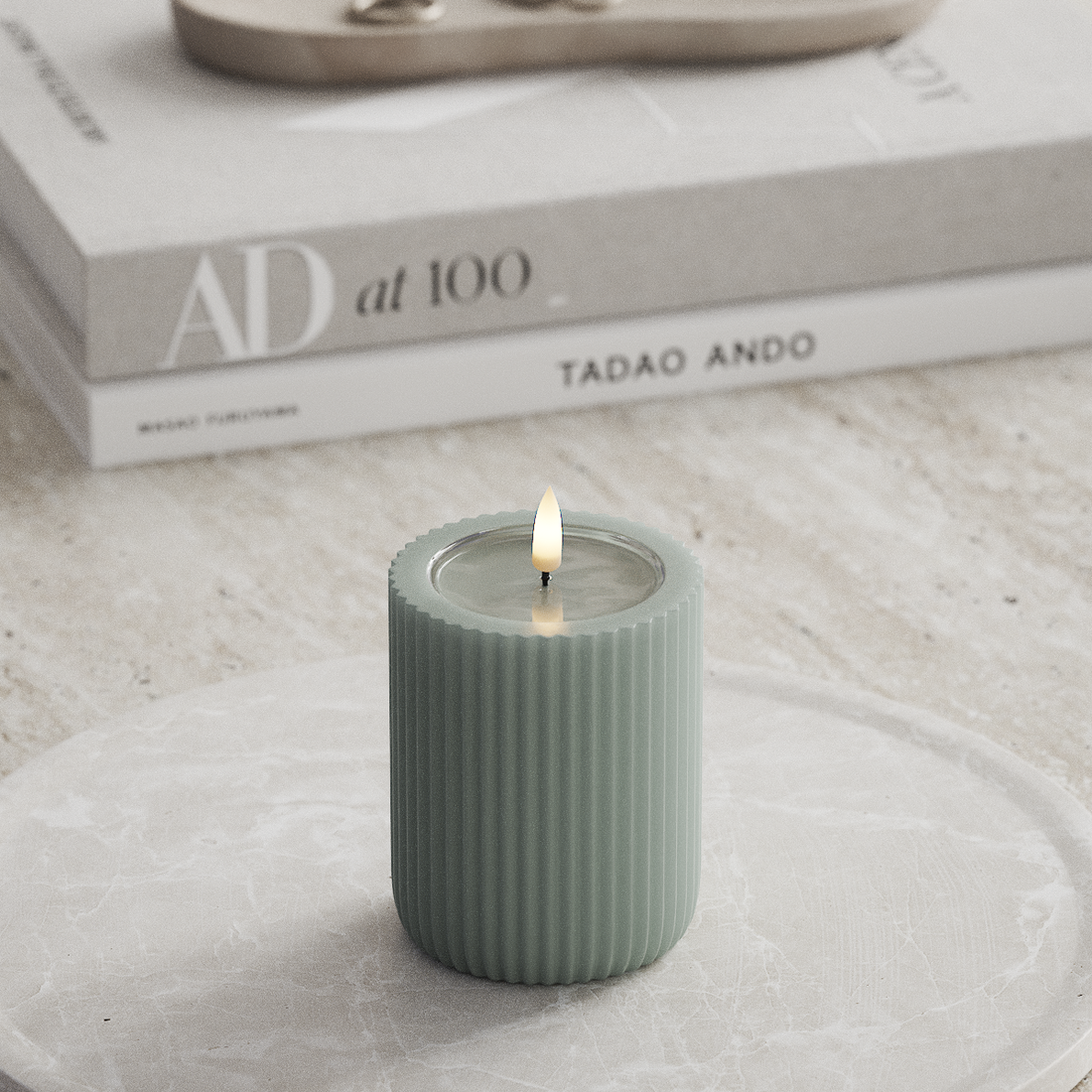 Deluxe Homeart Unique LED Lampa wpustowa D 8 x 10 cm Szałwiowy zielony unique światło w rowku 3