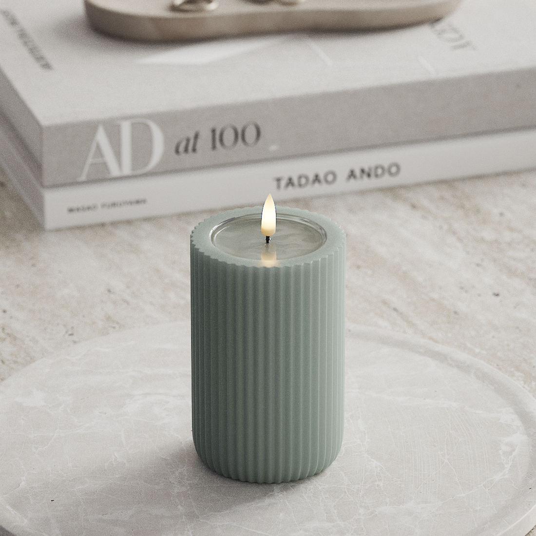 Deluxe Homeart Unique LED Lampa wpustowa D 8 x 12,5 cm Szałwiowy zielony unique światło w rowku 3