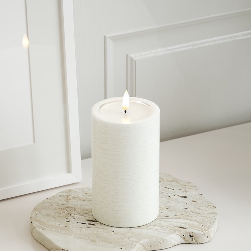 Unique Candles Unique LED Bloklys D 7,5 x 12,5 cm Hvid