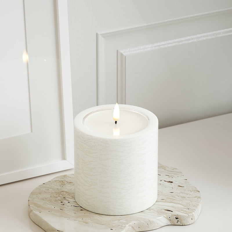 Unique Candles Unique LED Lampa blokowa D 10 x 10 cm Biały