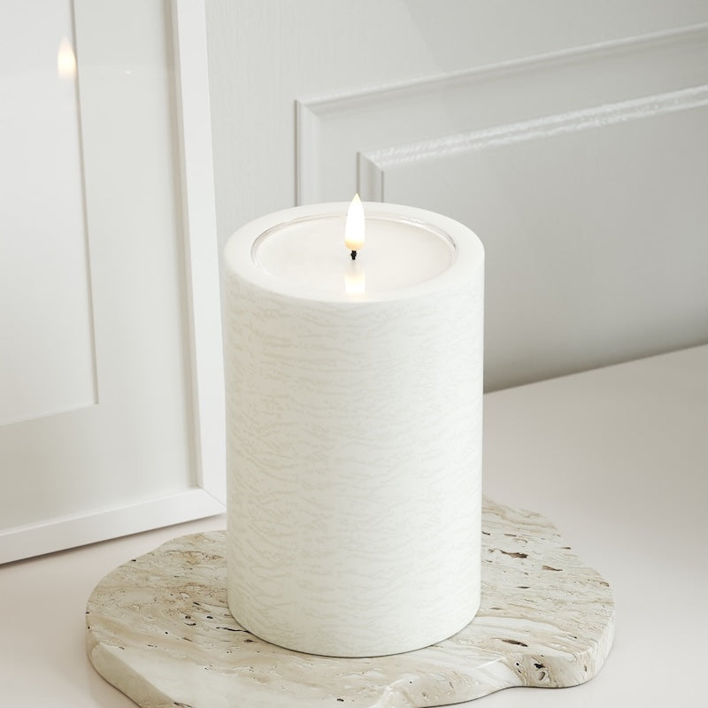 Unique Candles Unique Φωτιστικό μπλοκ LED D 10 x 15 cm Λευκό