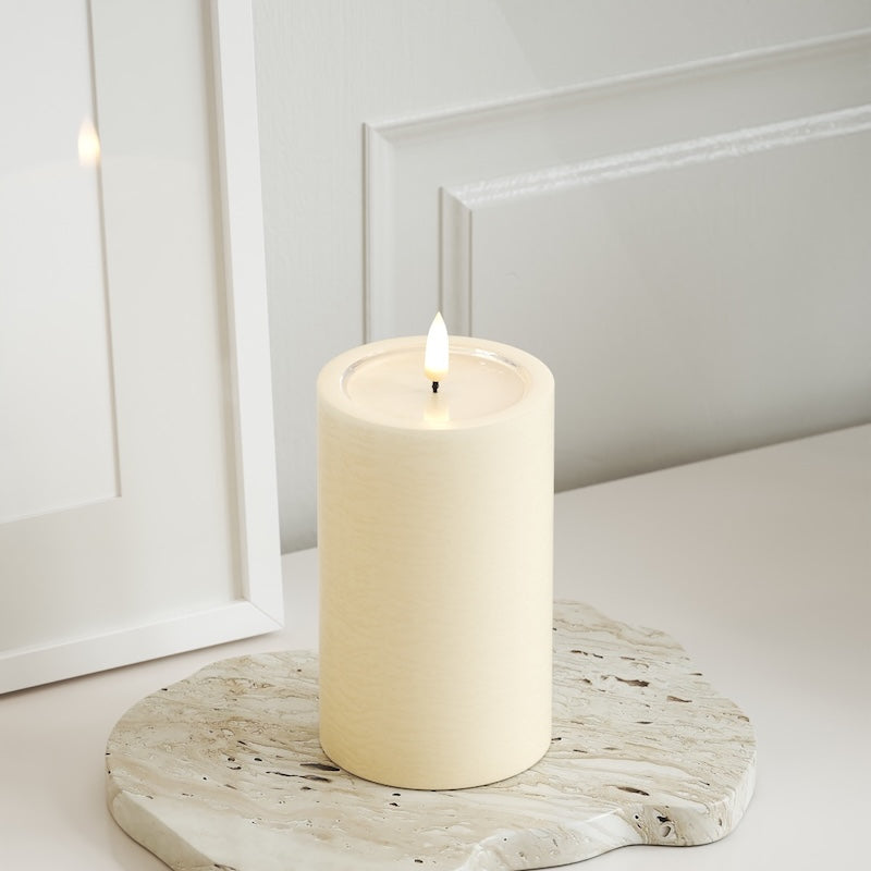 Unique Candles Unique Φωτιστικό μπλοκ LED D 7,5 x 12,5 cm Κρεμ