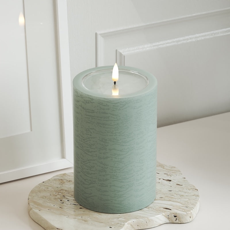 Unique Candles Unique Φωτιστικό μπλοκ LED D 10 x 15 cm Φασκόμηλο πράσινο